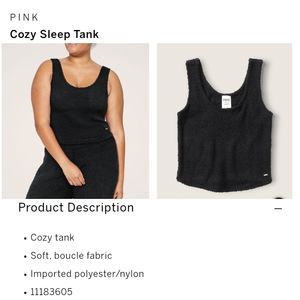 Victoria's secret pink cozy sleep tank top BLACK MEDIUM